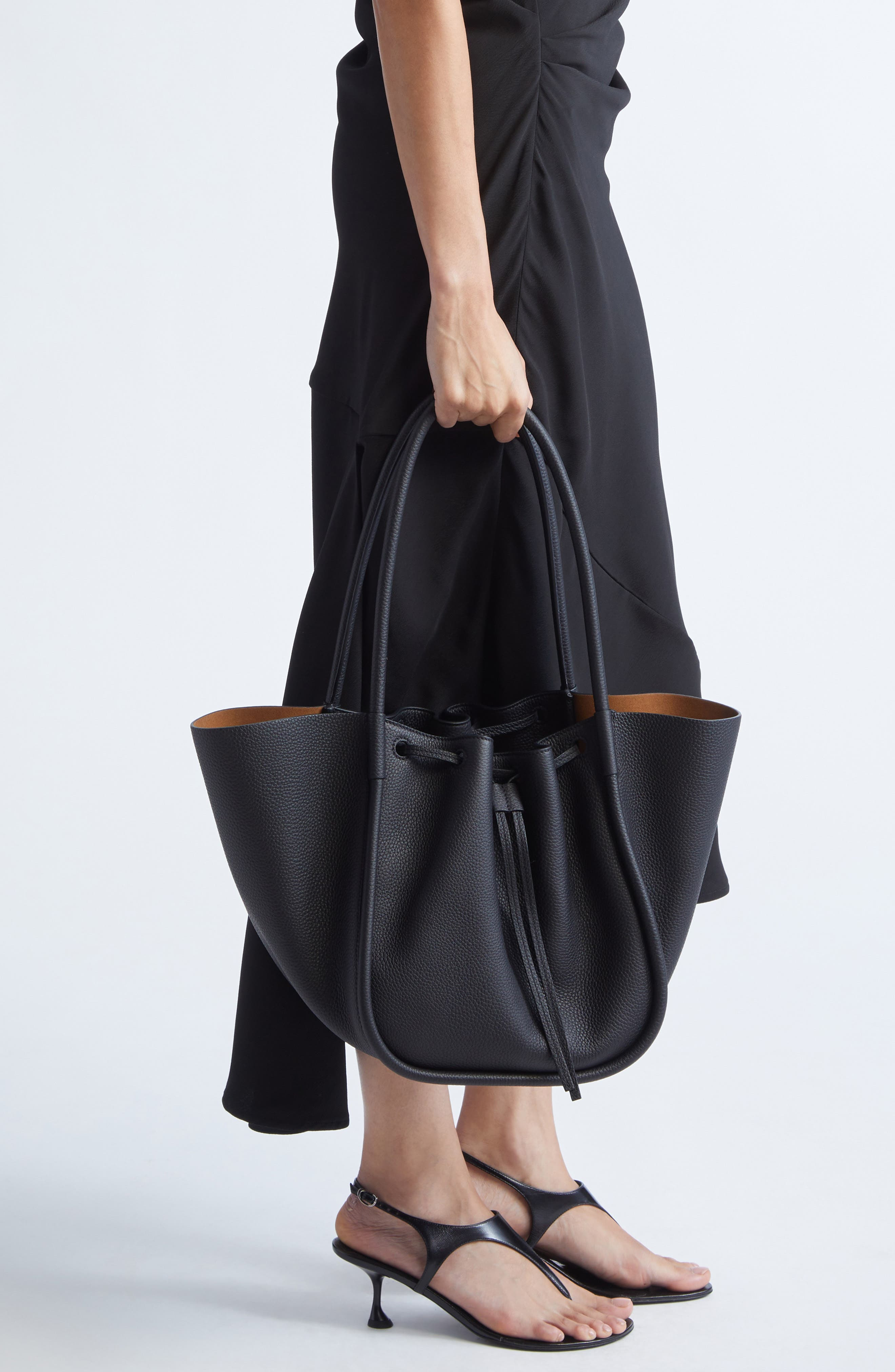 Proenza Schouler Large Ruched Pebbled Leather Tote in Black at Nordstrom - 2