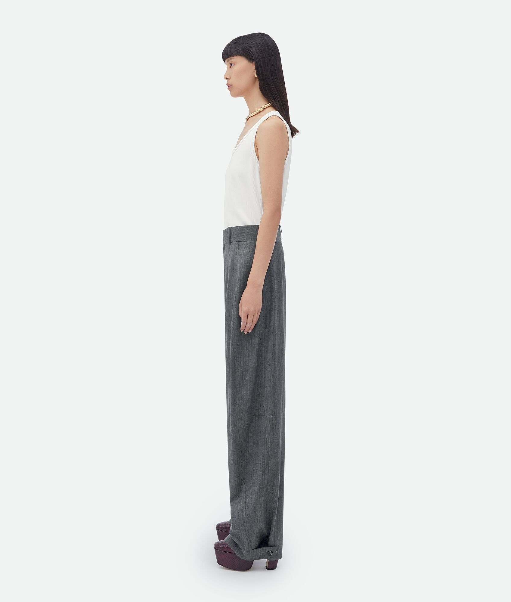 wide leg wool pants - 2