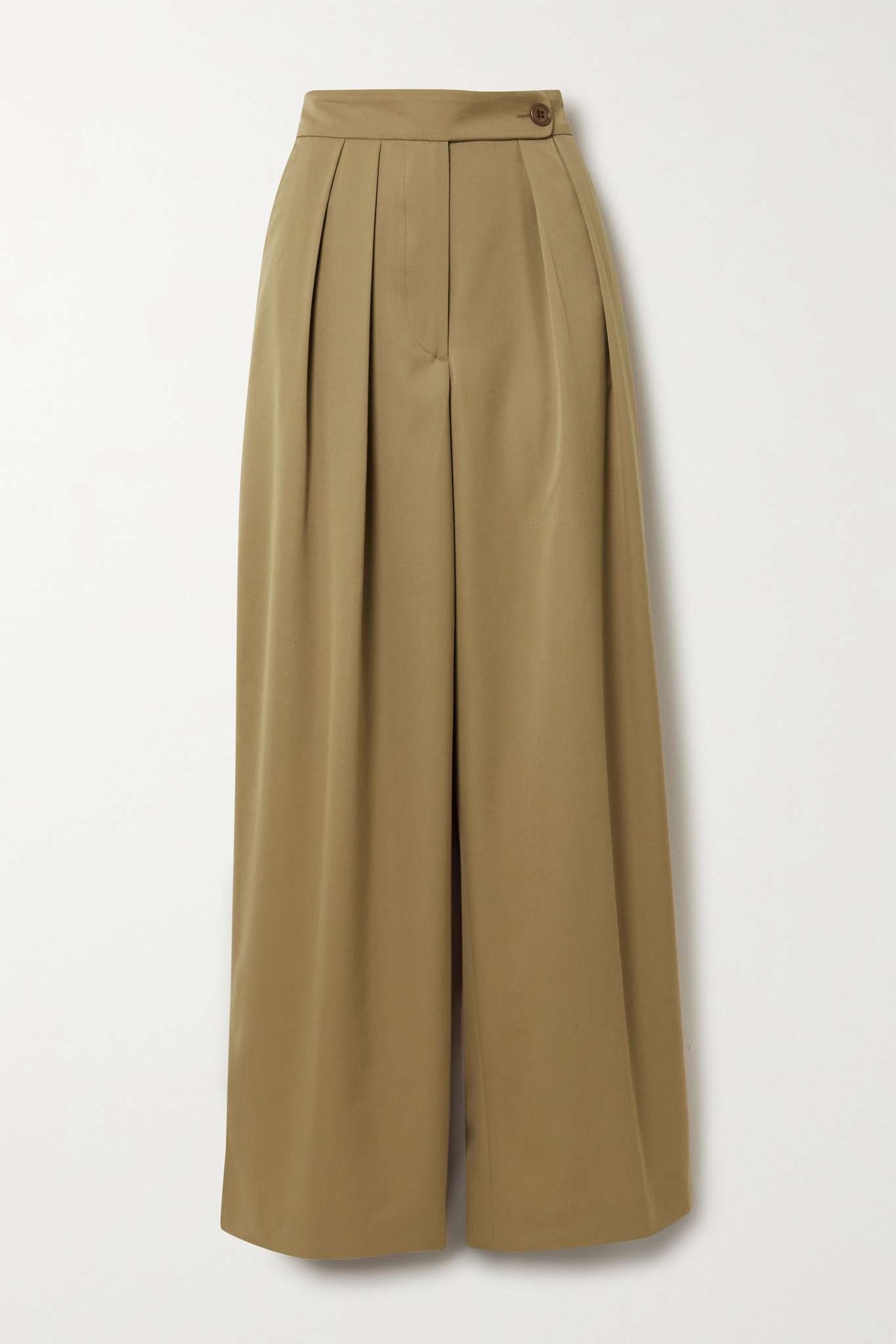 Pleated wool wide-leg trousers - 1