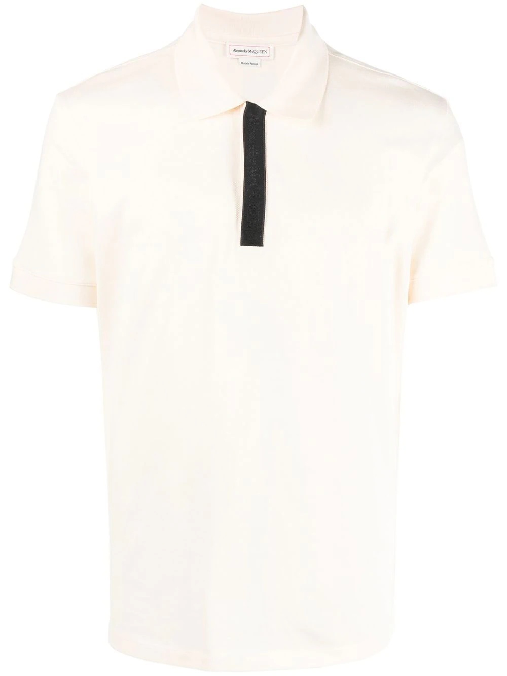 logo-tape short-sleeved polo shirt - 1