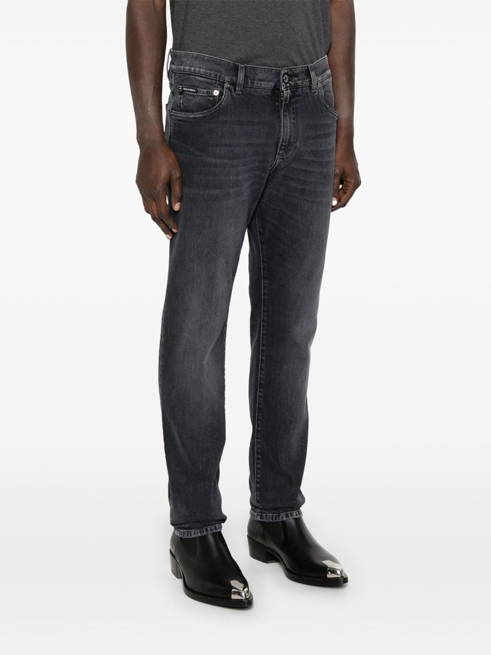 logo-embroidered skinny jeans - 3