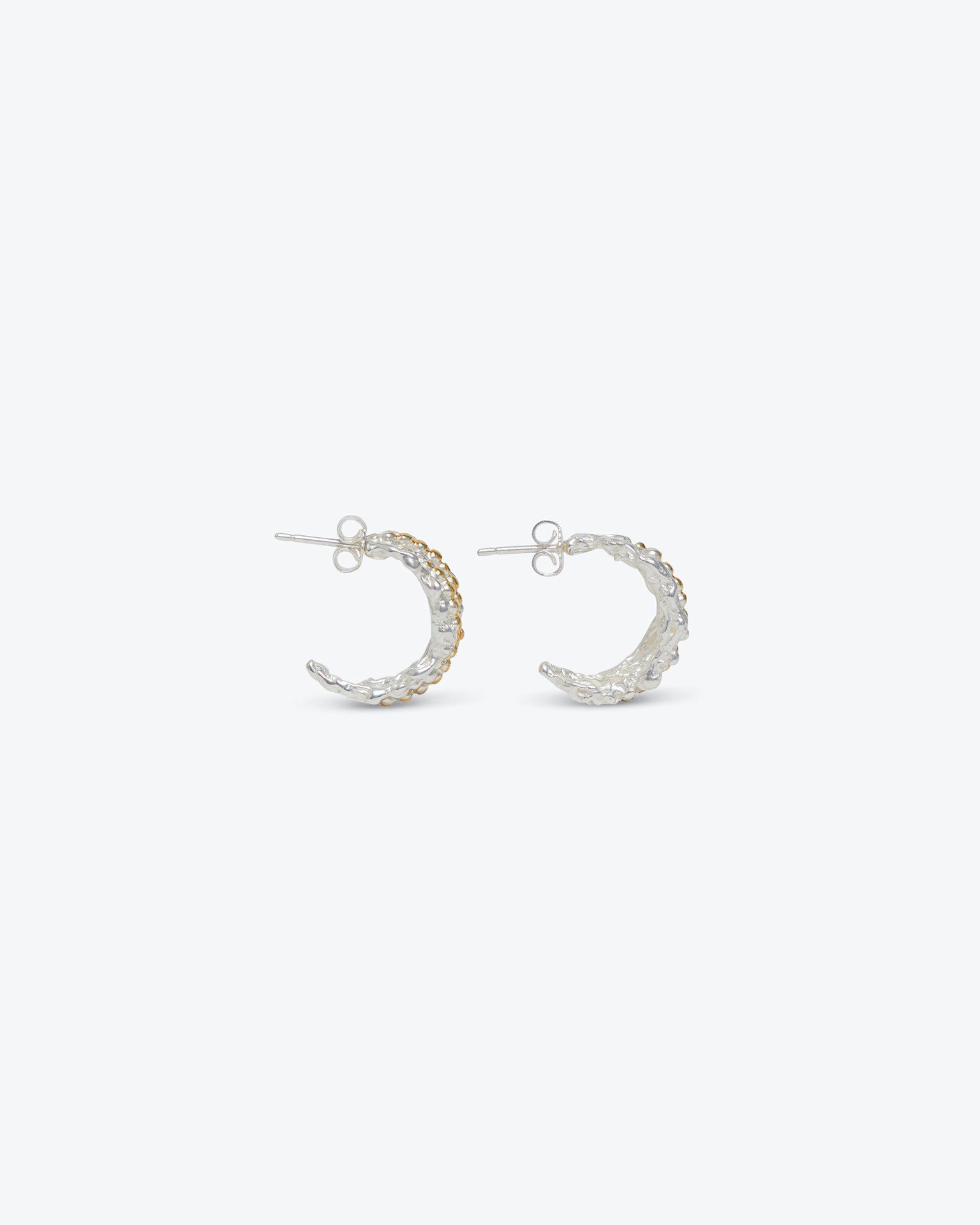 LEDA - Gold plated recycled silver earrings - 2