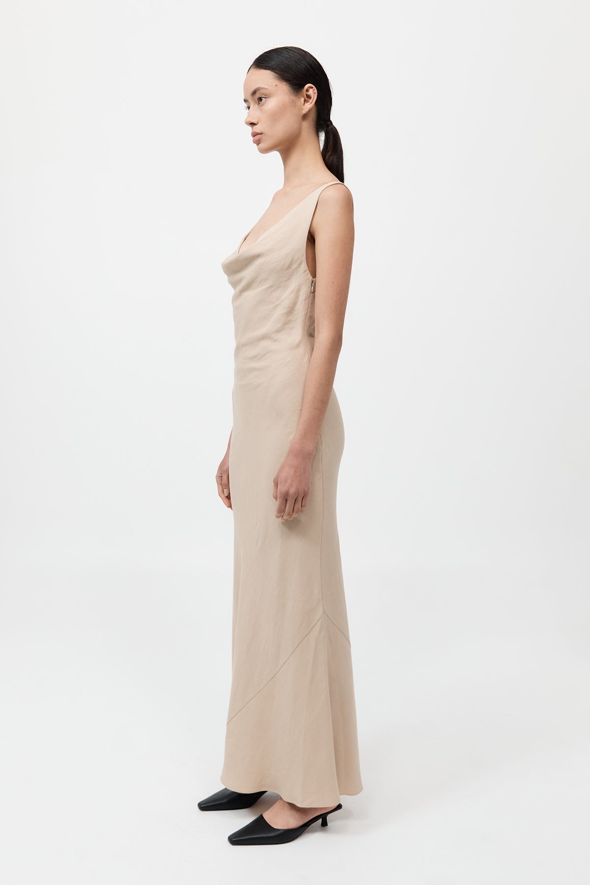 Double Drape Dress - Dune - 4