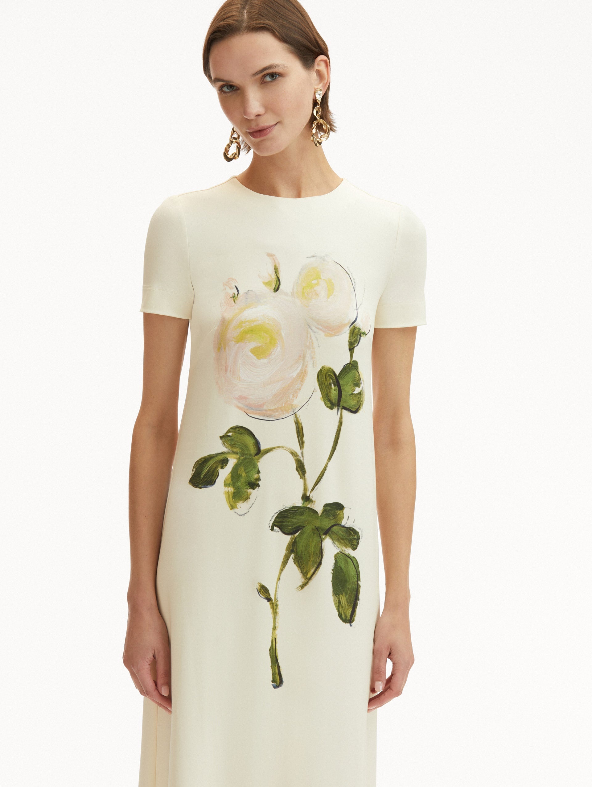 PAINTED ROSES JERSEY MAXI DRESS - 5