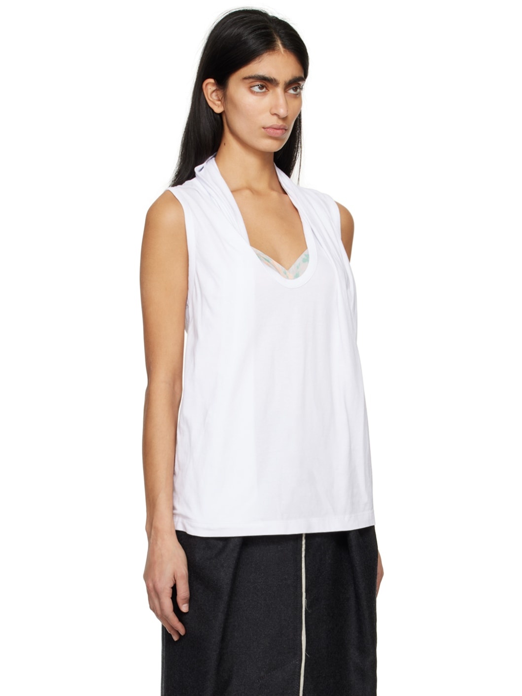 White Layered Tank Top - 2