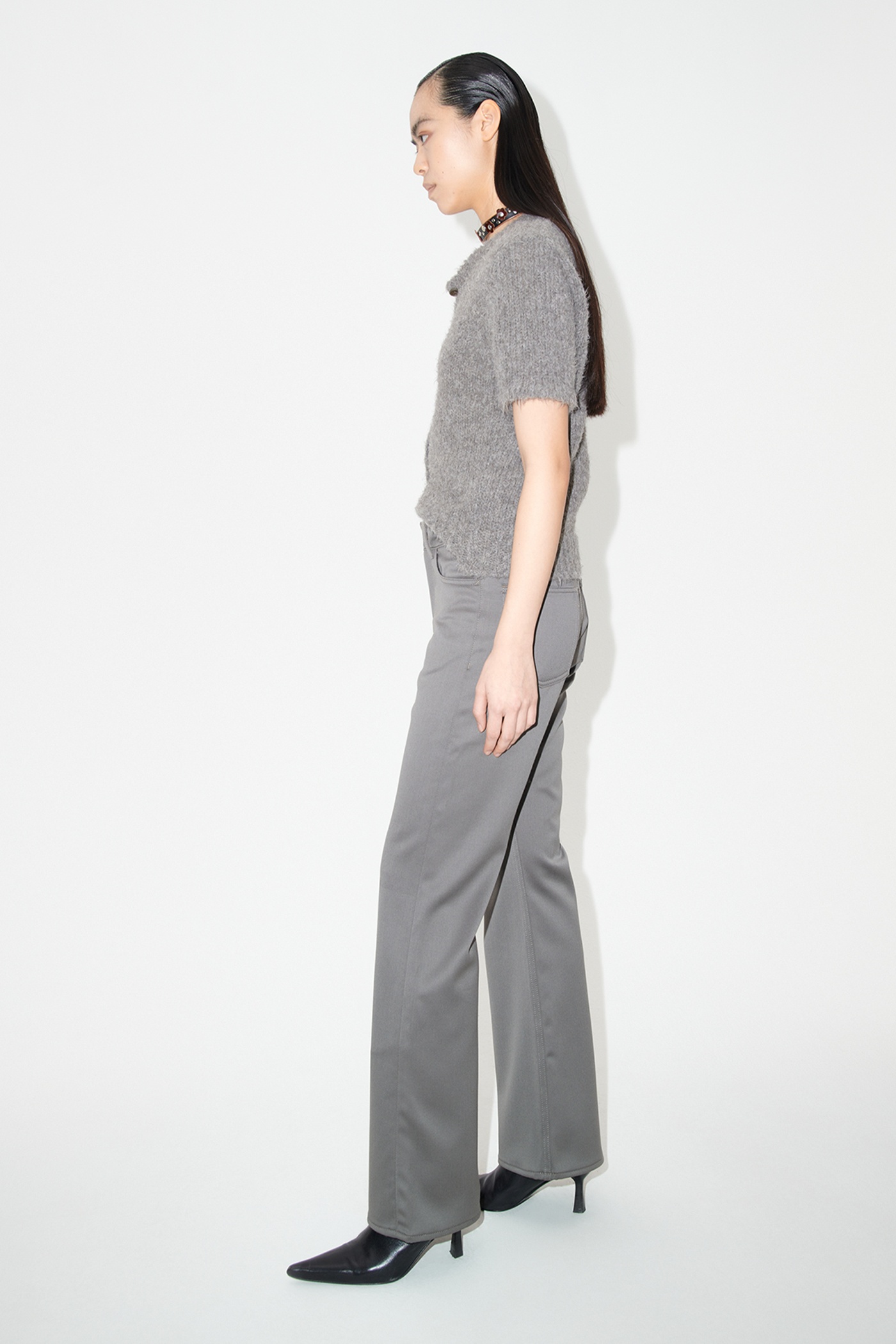 Boot Cut Mole Grey Exquisite Wool - 3