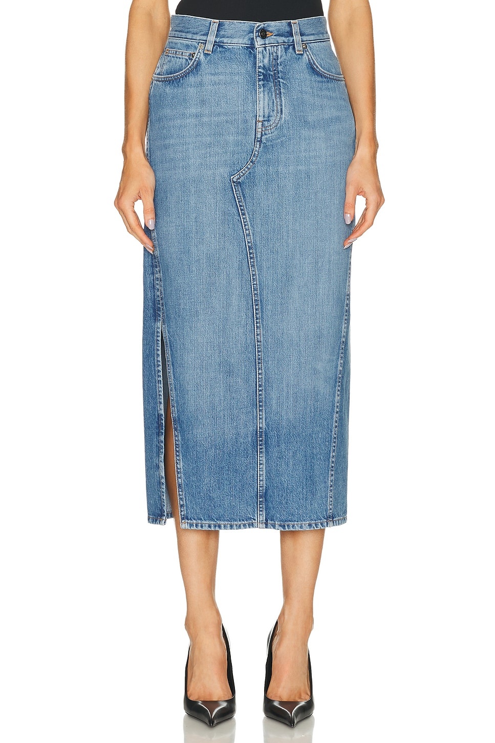 Long Denim Skirt - 2