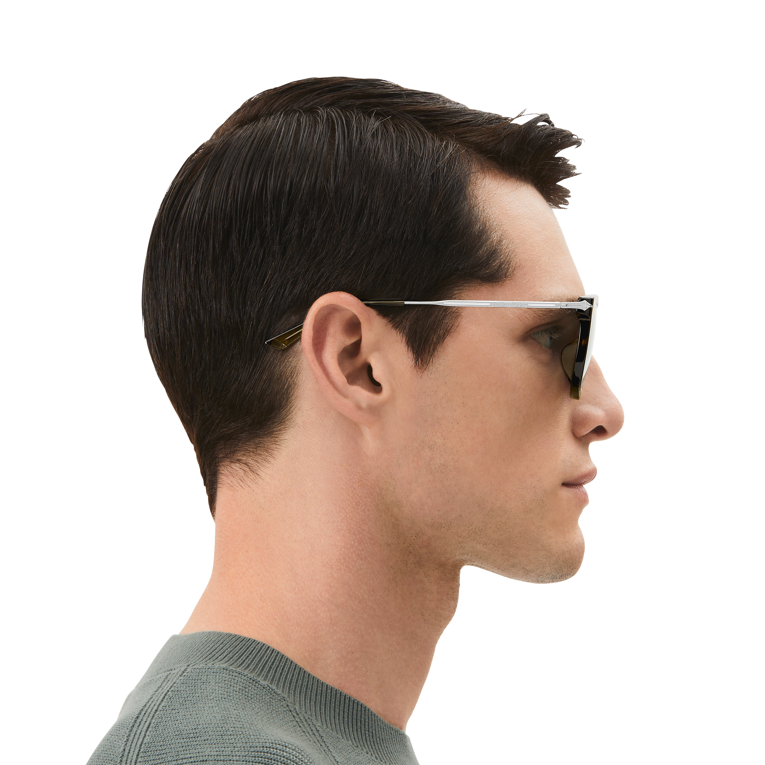 Round Sunglasses with Havana Acetate Frame - 7