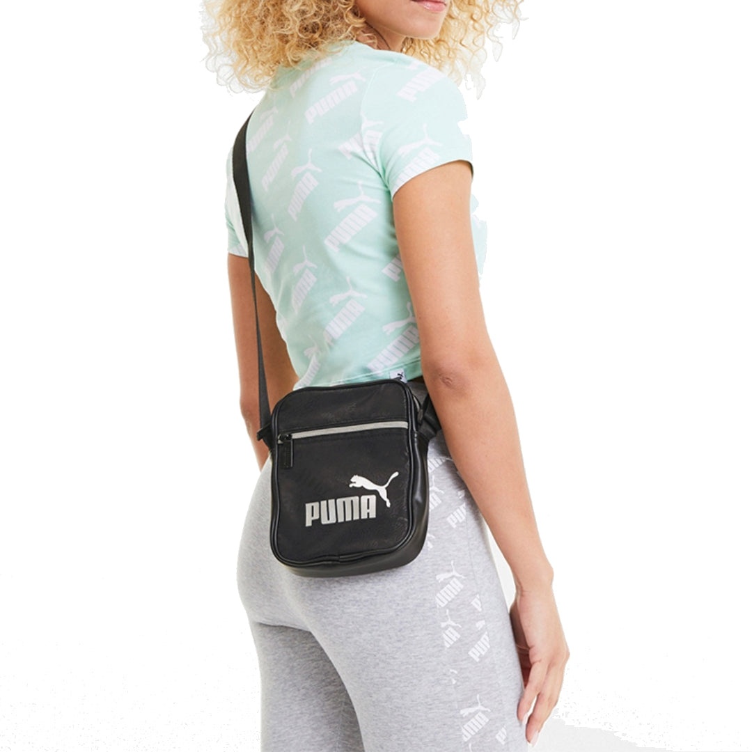(WMNS) PUMA Portable Shoulder Bag 'Black White' 076974-01 - 3