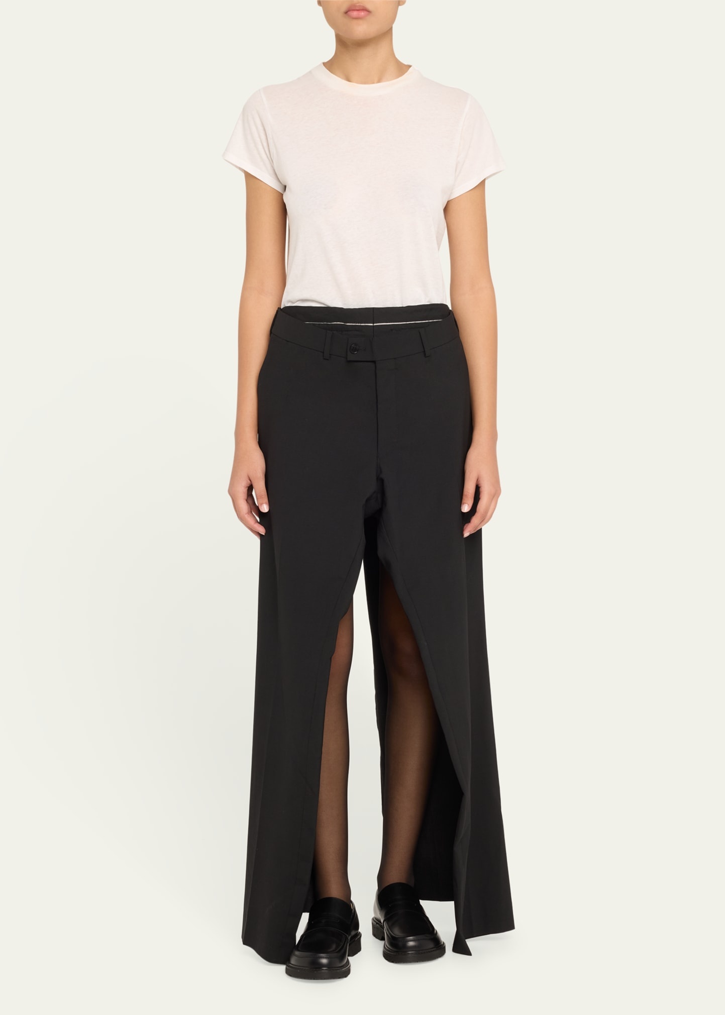 Double Suit Tapered Wool Pants - 2