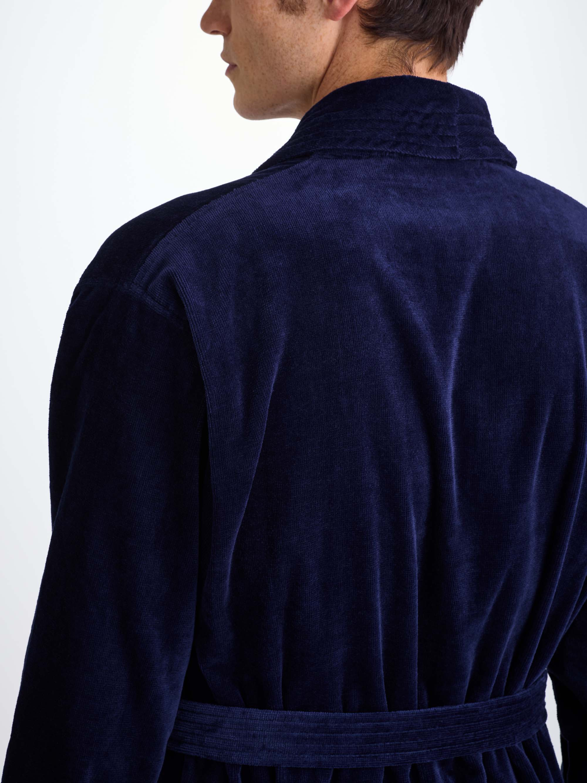 Men's Bathrobe Triton 10 Terry Cotton Navy - 7
