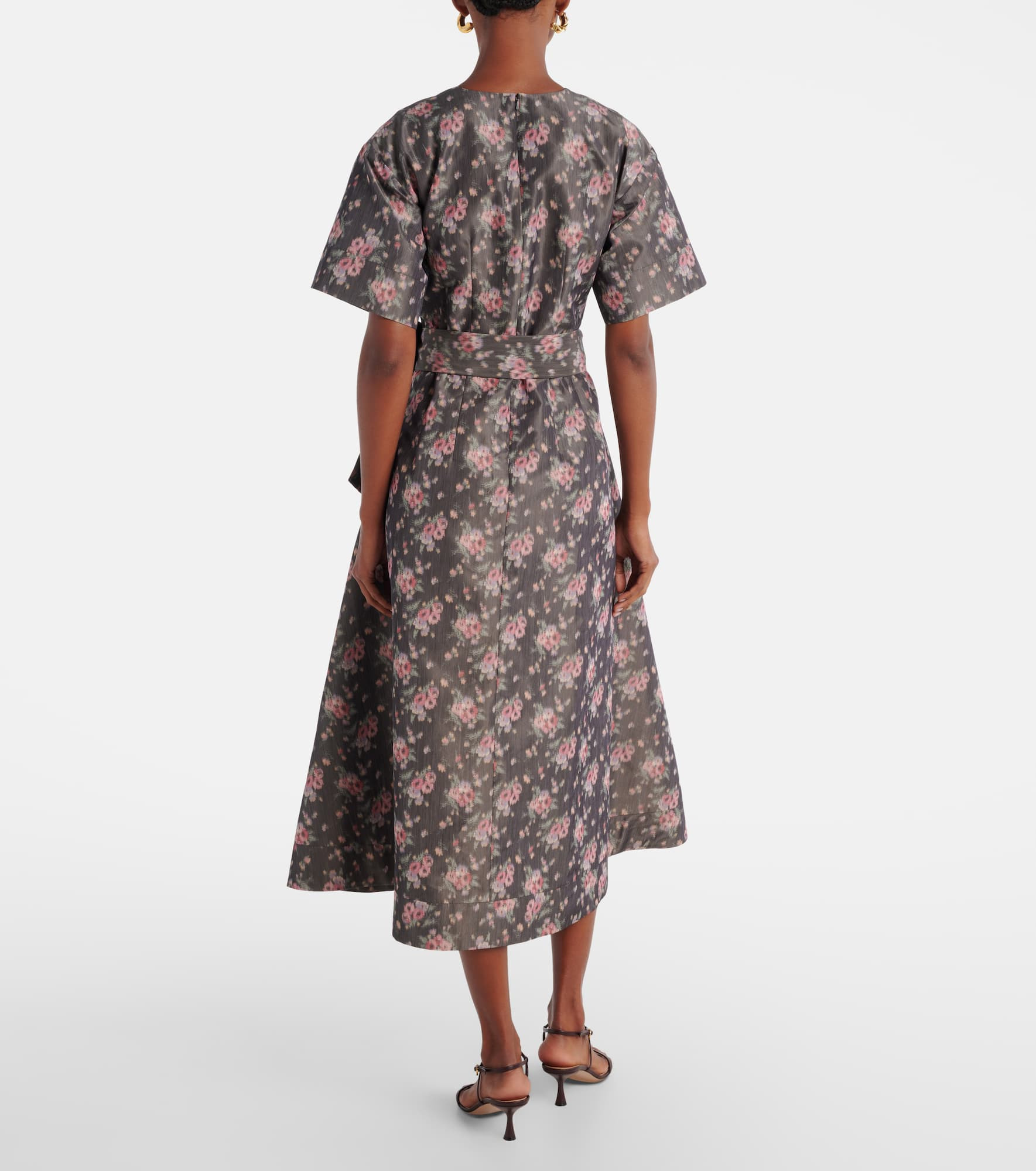 Lunetta floral taffetta midi dress - 3