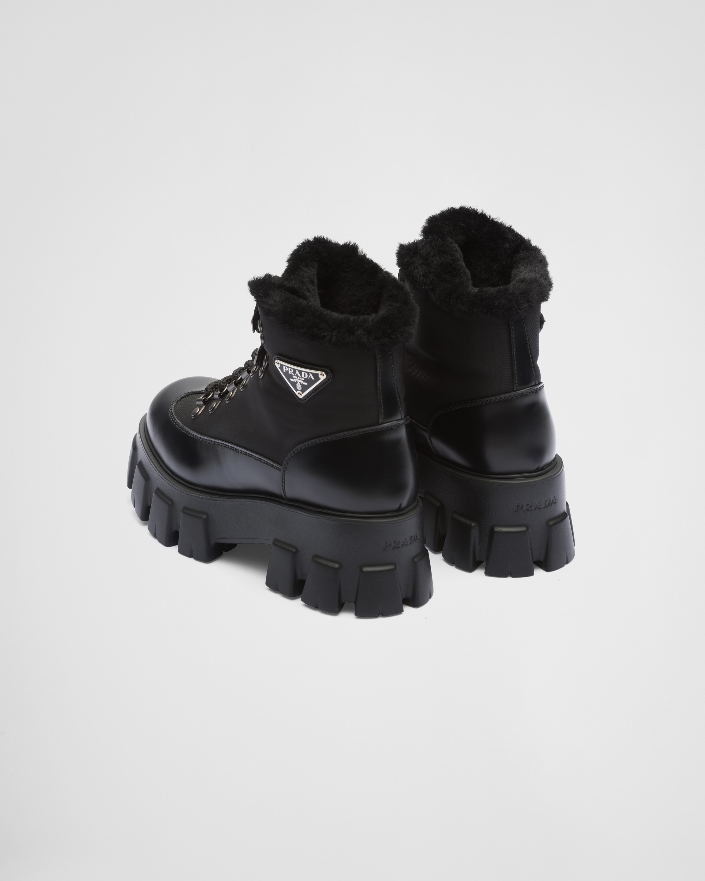 Monolith leather and Re-Nylon booties - 5