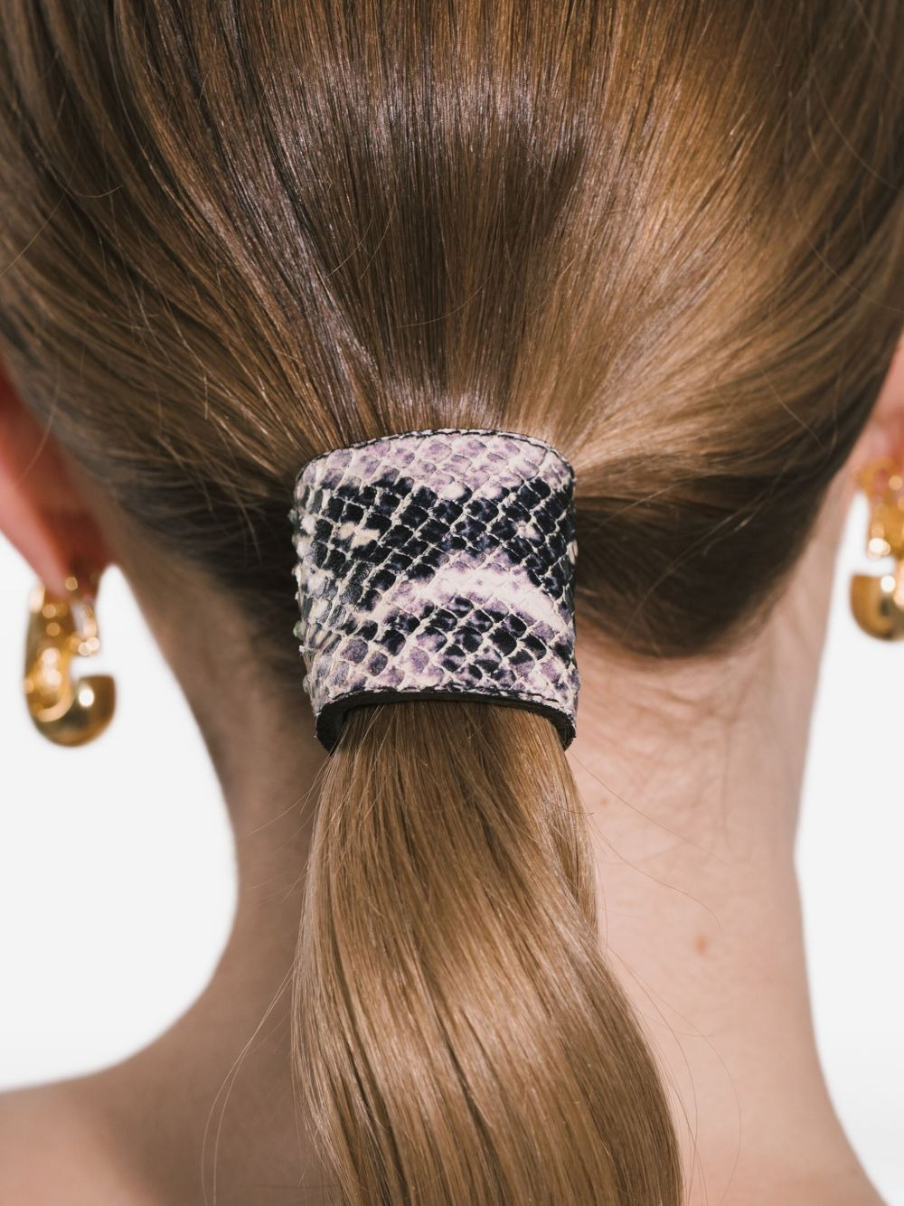 leather-embossed pony wrap - 4