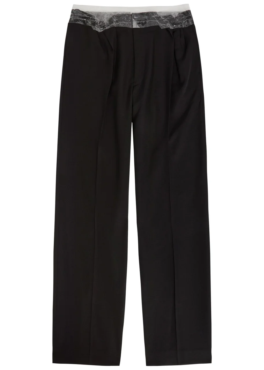 Maison Margiela Tape-effect Straight-leg Wool Trousers - 1
