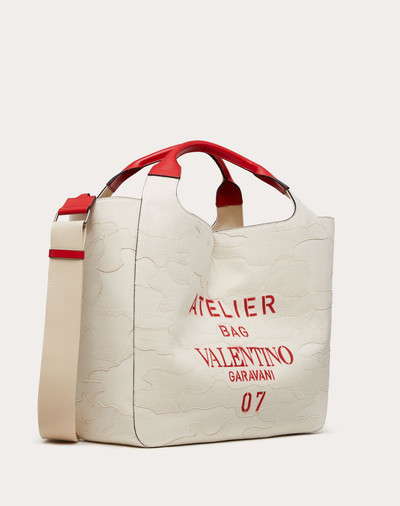Valentino Valentino Garavani 07 Camouflage Edition Atelier Tote Bag in Canvas outlook