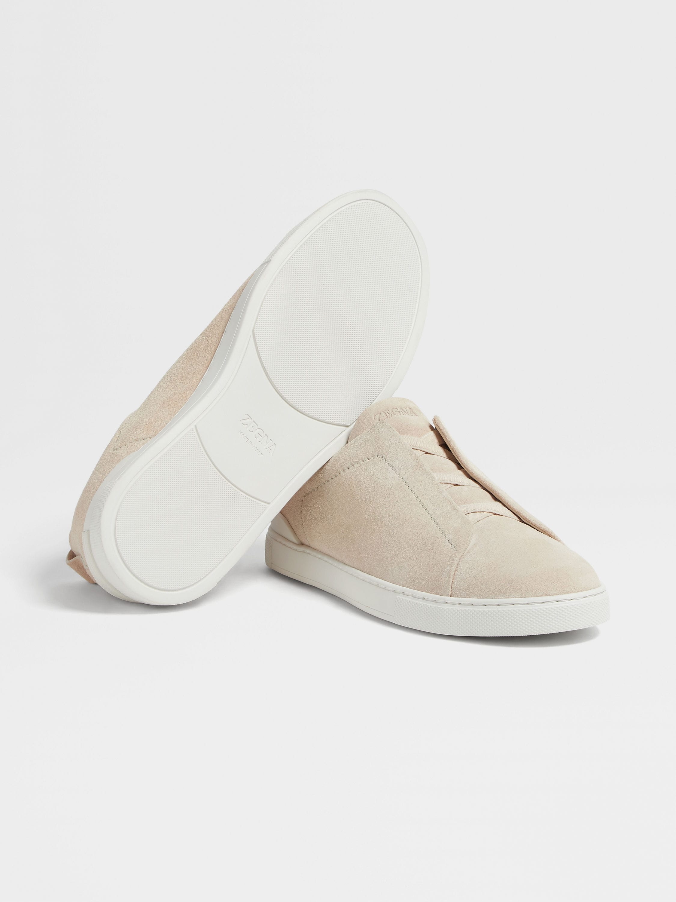 LIGHT BEIGE SUEDE TRIPLE STITCH™ SNEAKERS - 6