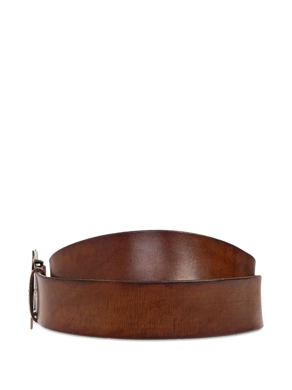 leather square-buckle belt - 2