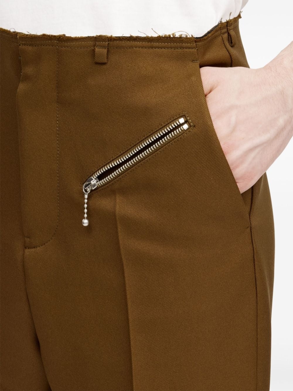 zip-detail tailored trousers - 7