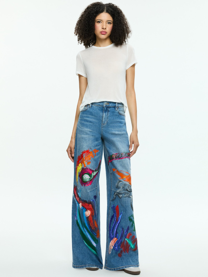 TUCKER PAINTED BAGGY JEAN WITH DARTED KNEE 2