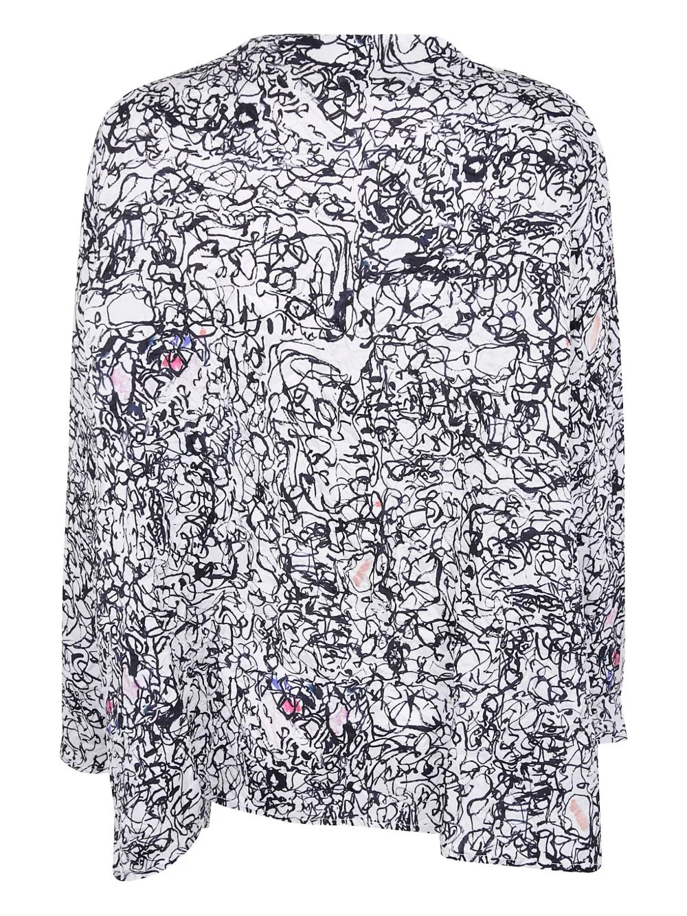 scribble-print silk blouse - 1