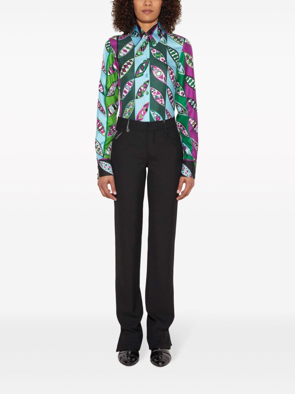 Girandole-print silk shirt - 2