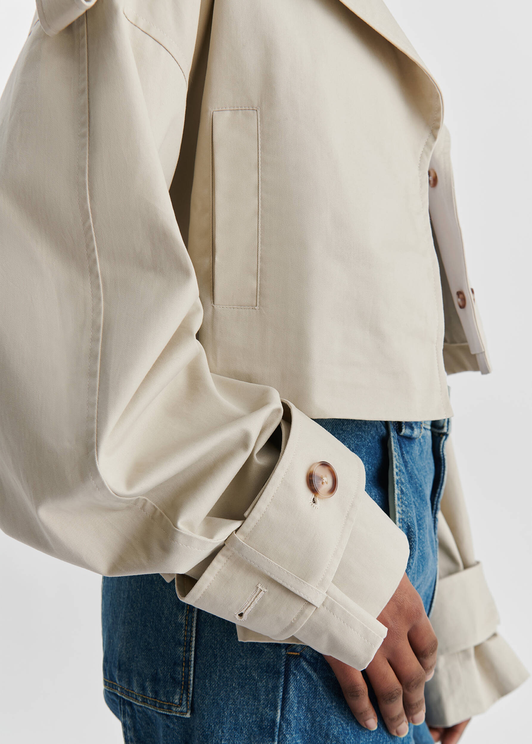 Gaia Cropped Trench Coat - 5