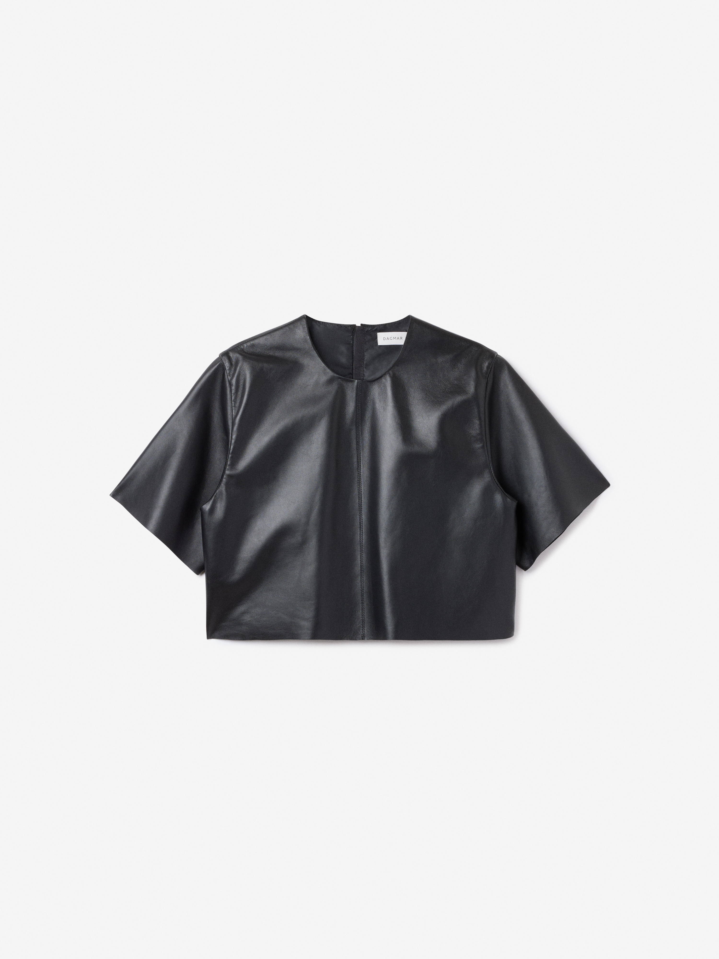 Leather T-shirt Top - 1