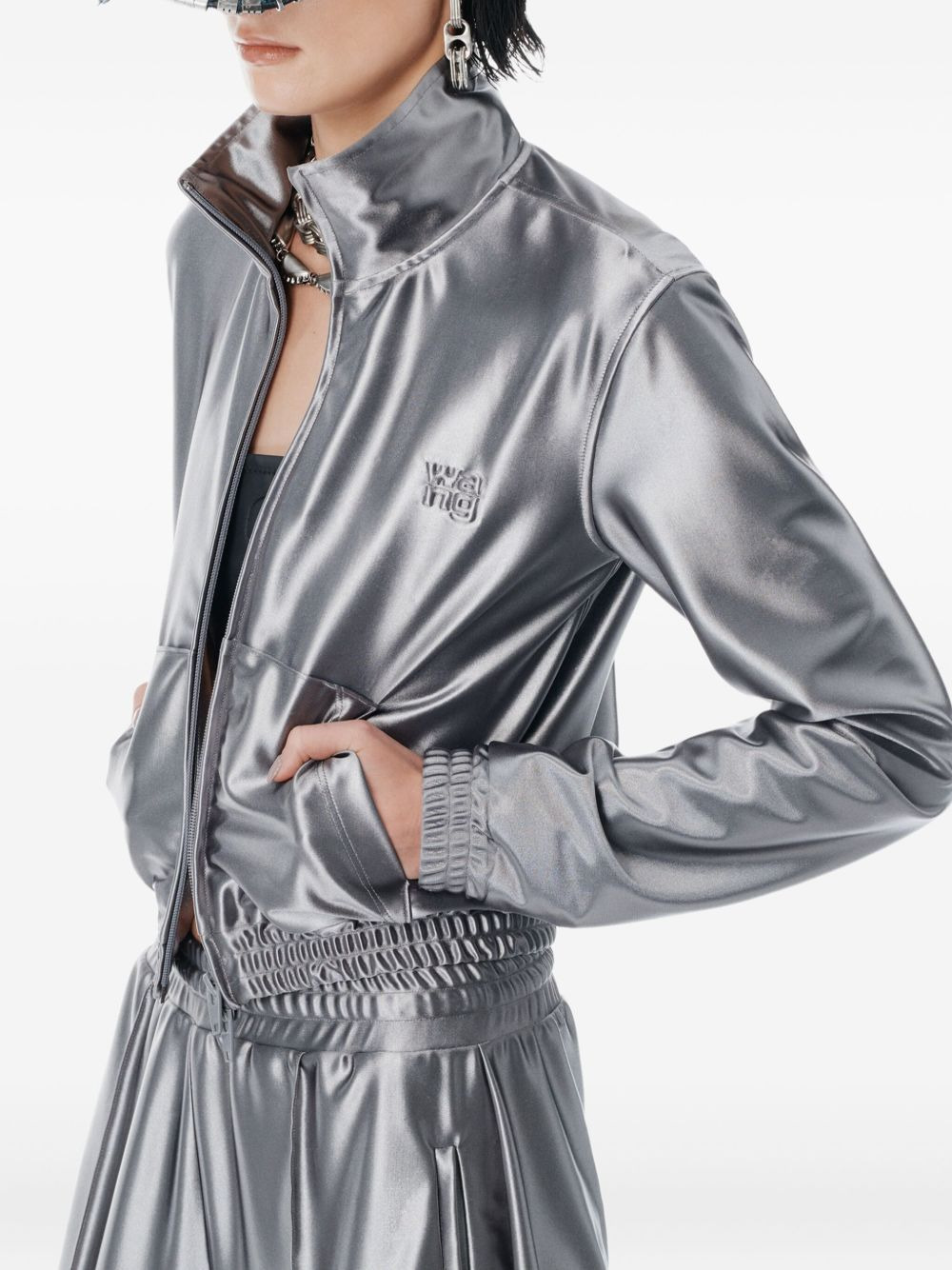 satin track pants - 4