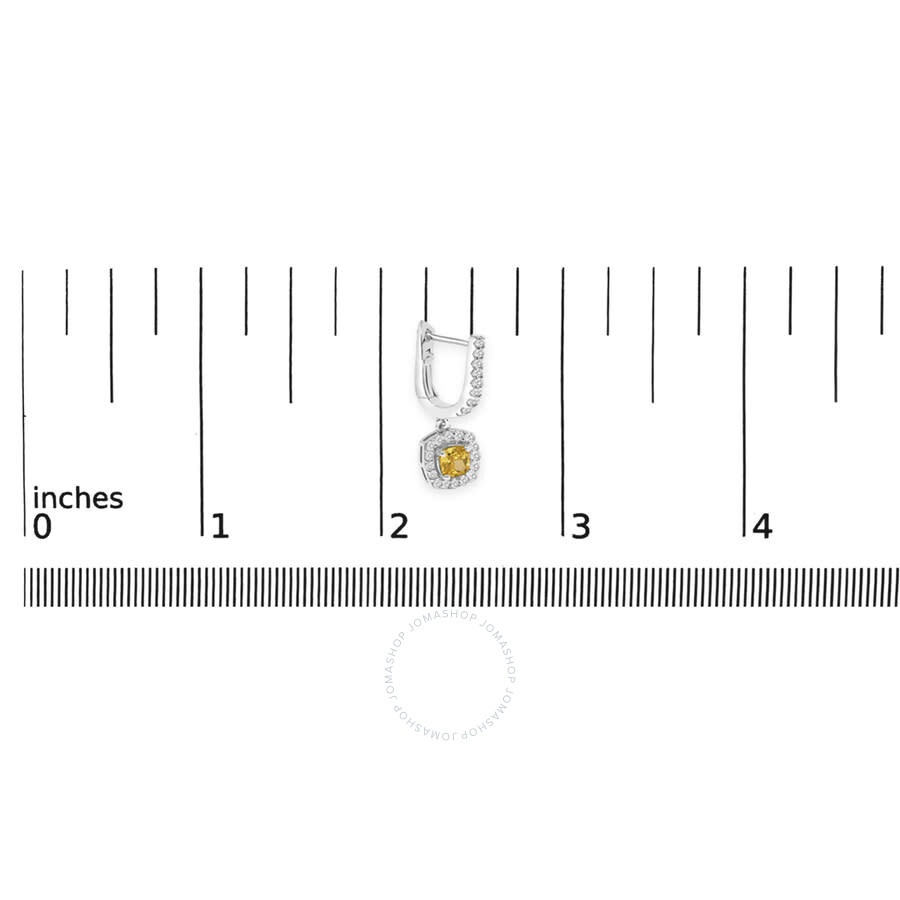 Haus Of Brilliance - Haus of Brilliance 14K White Gold 1 1/5 Cttw Yellow Lab Grown Diamond Halo Drop and Dangle Earrings - 4