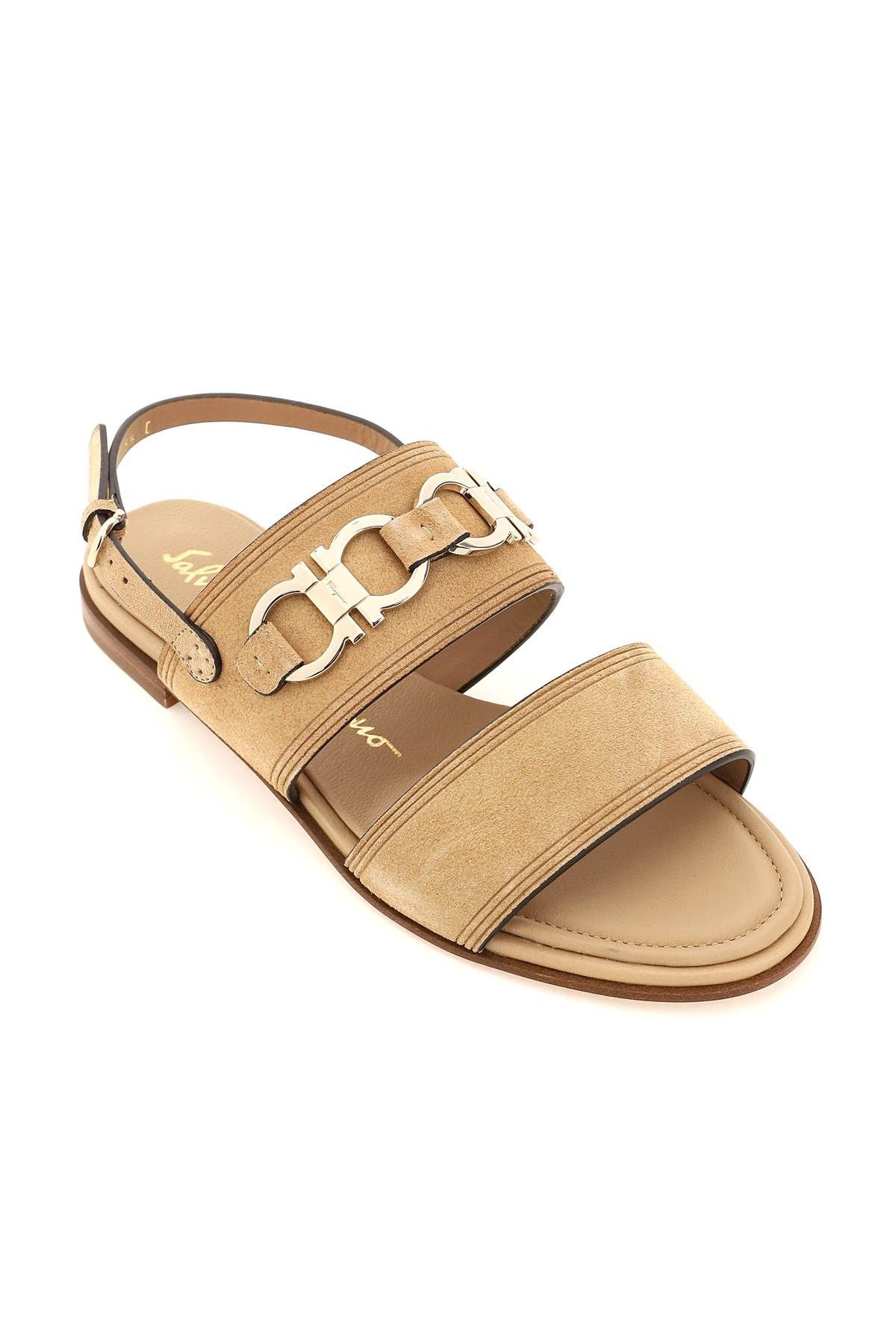 SUEDE LEATHER GANCINI SANDALS - 4