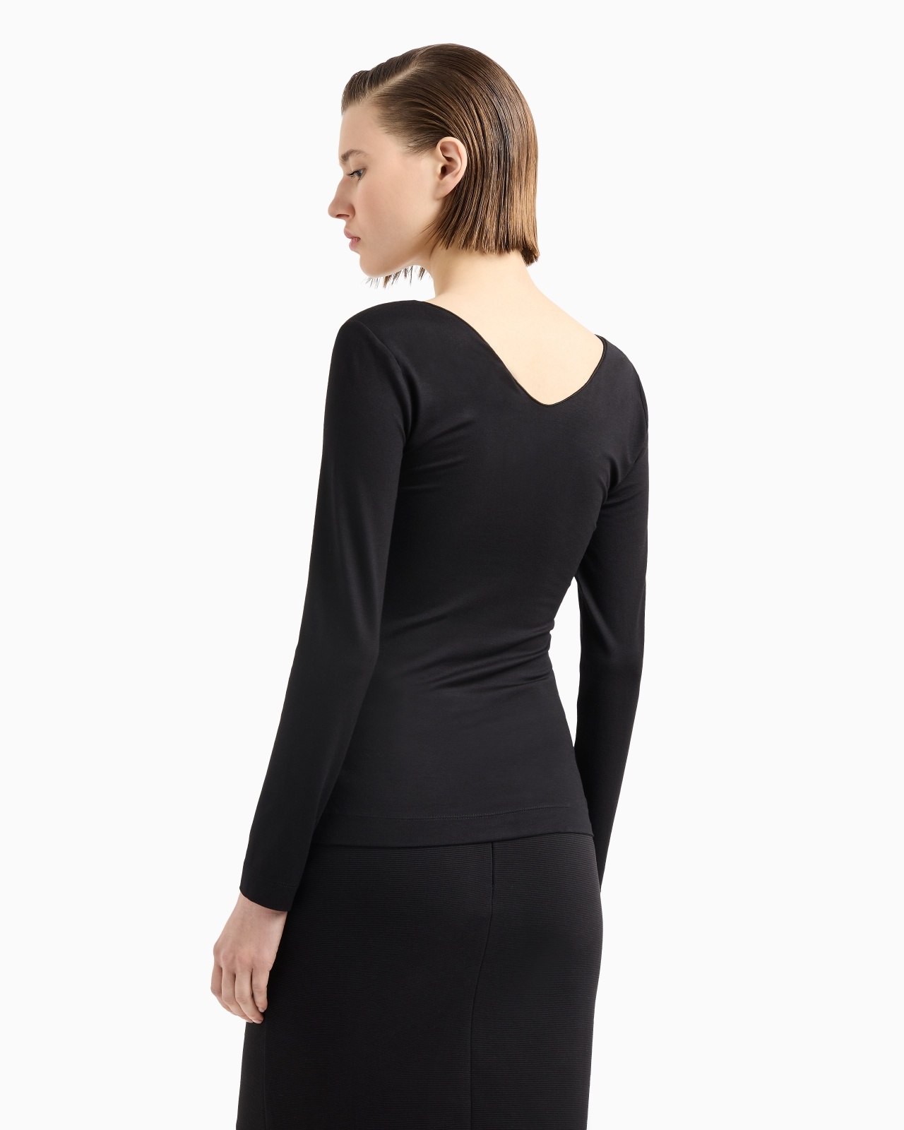 STRETCH JERSEY JUMPER WITH GATHERING DETAIL - 3