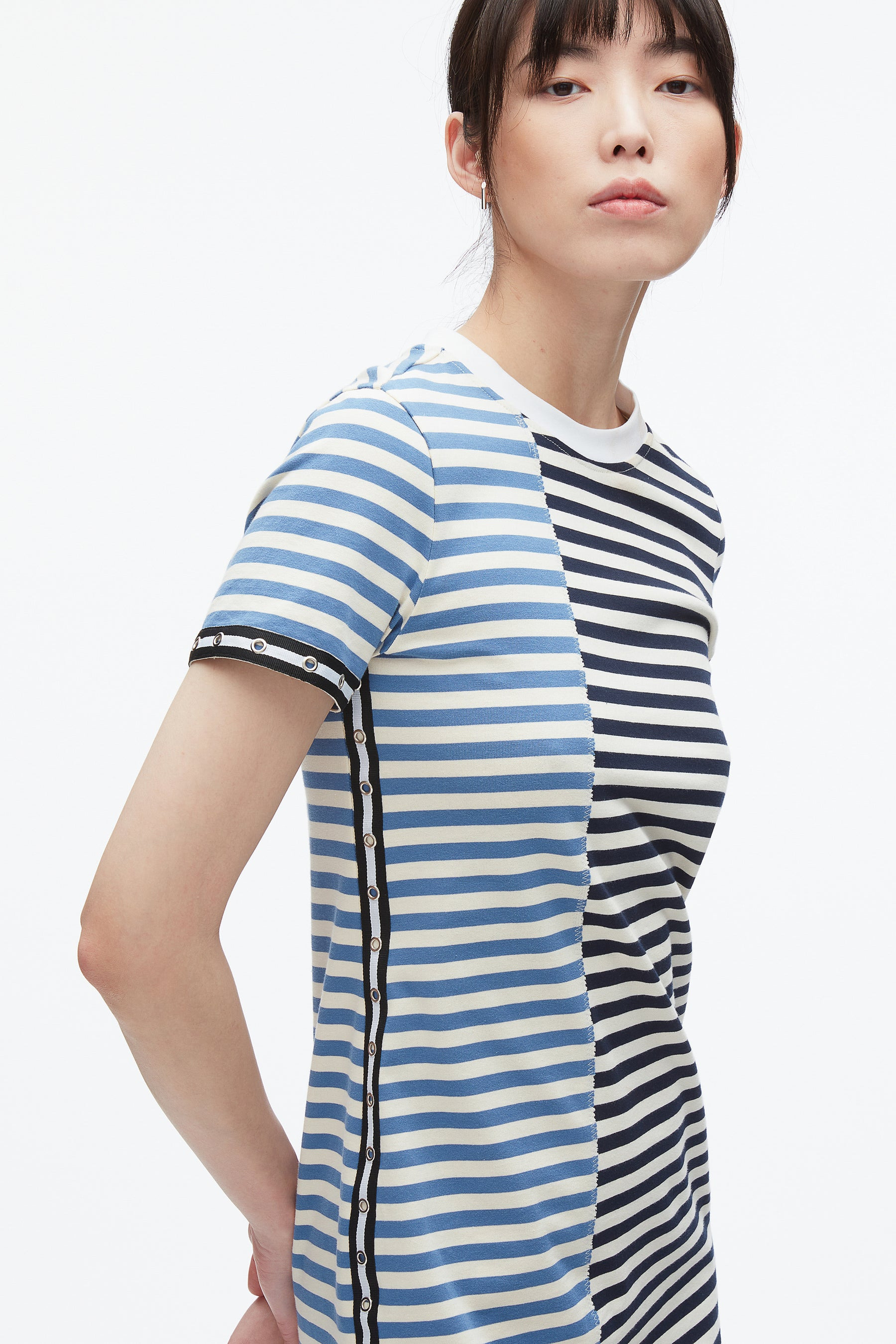 Patchwork Stripe T-shirt Dress - 5