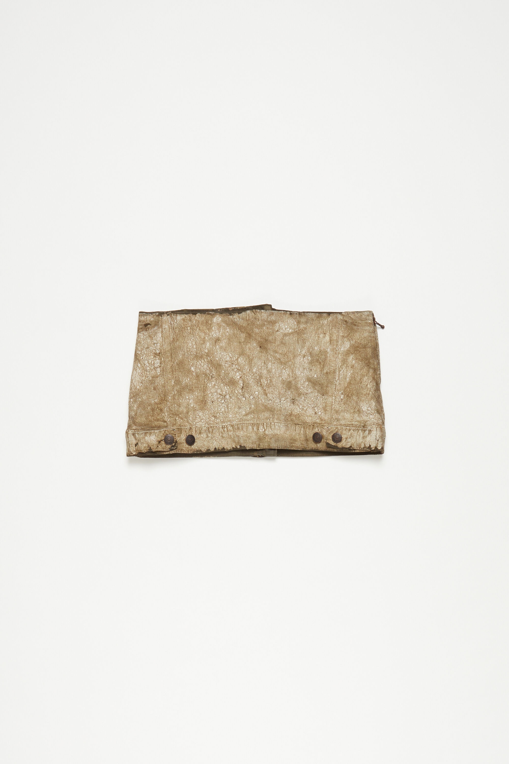 Micro denim skirt - Dark green/white - 1
