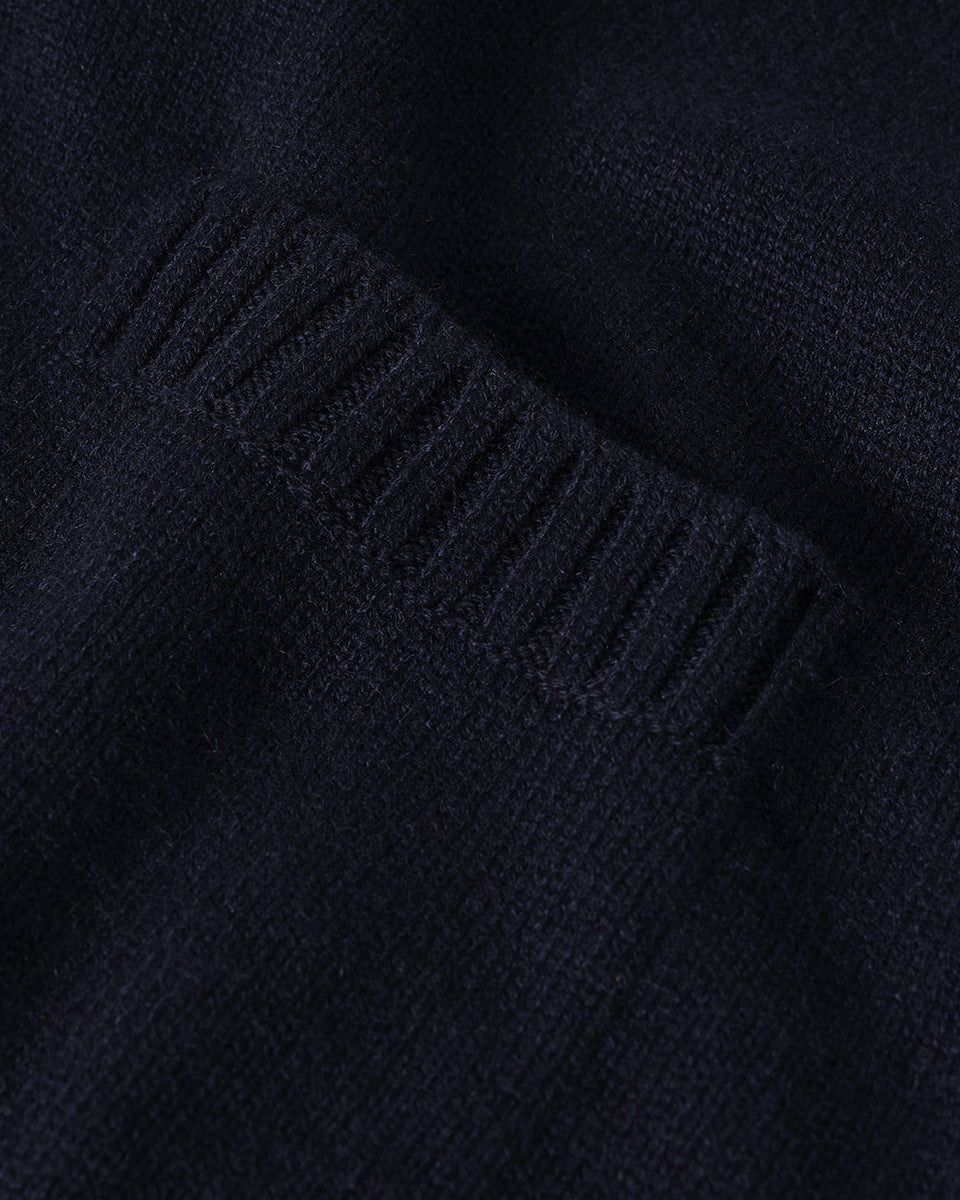 Relaxed Fit Navy Cashmere Cardigan - 6