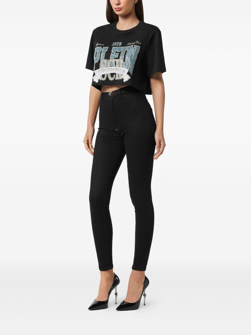 PHILIPP PLEIN crystal-embellished cropped t-shirt outlook