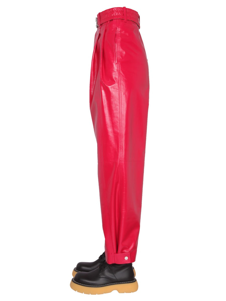 Bottega Veneta Women Leather Pants - 2