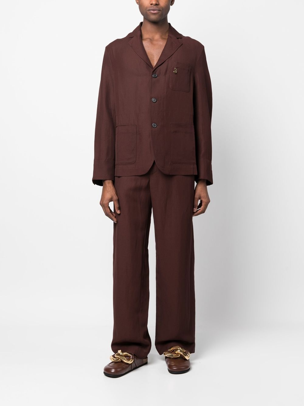 notched lapels single-breasted jacket - 2