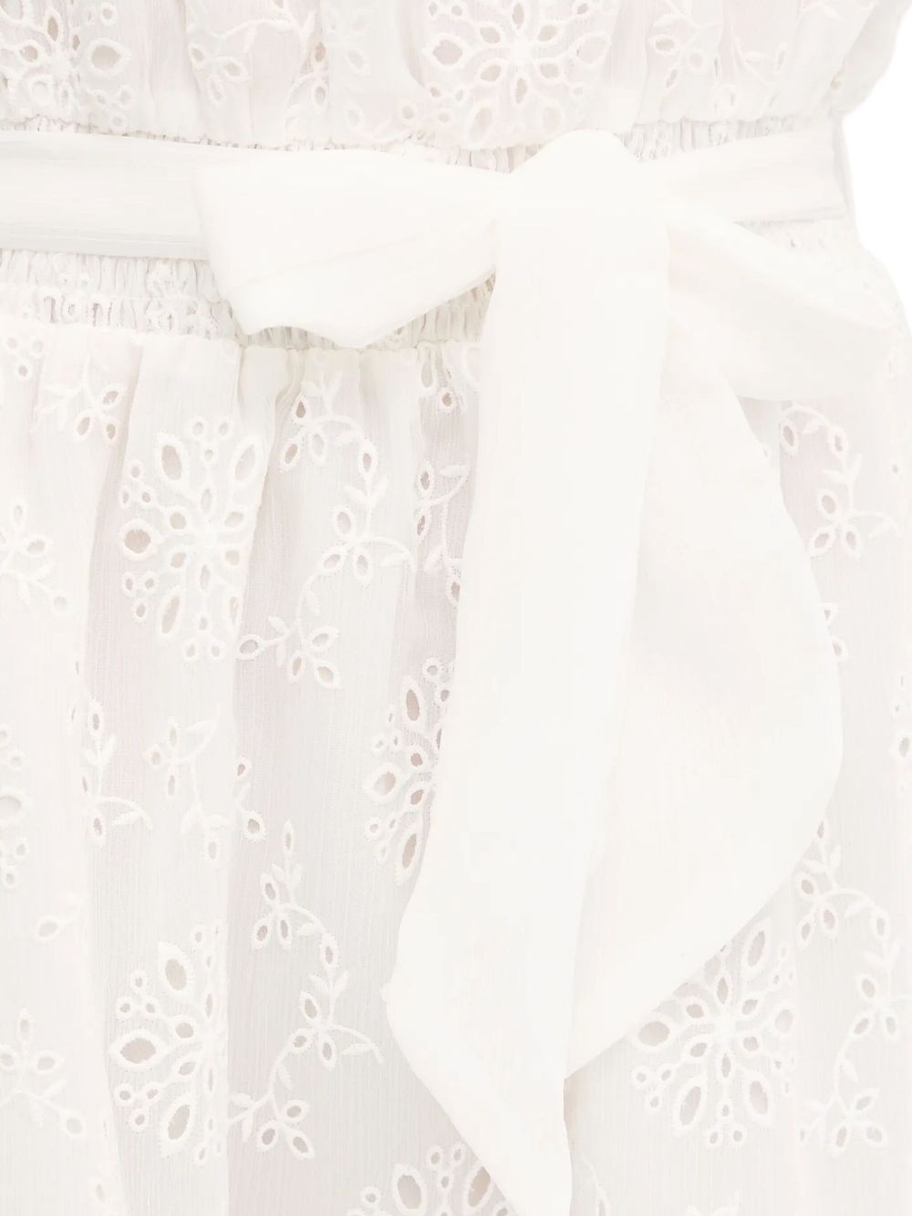 floral-embroidery halterneck mini dress - 5