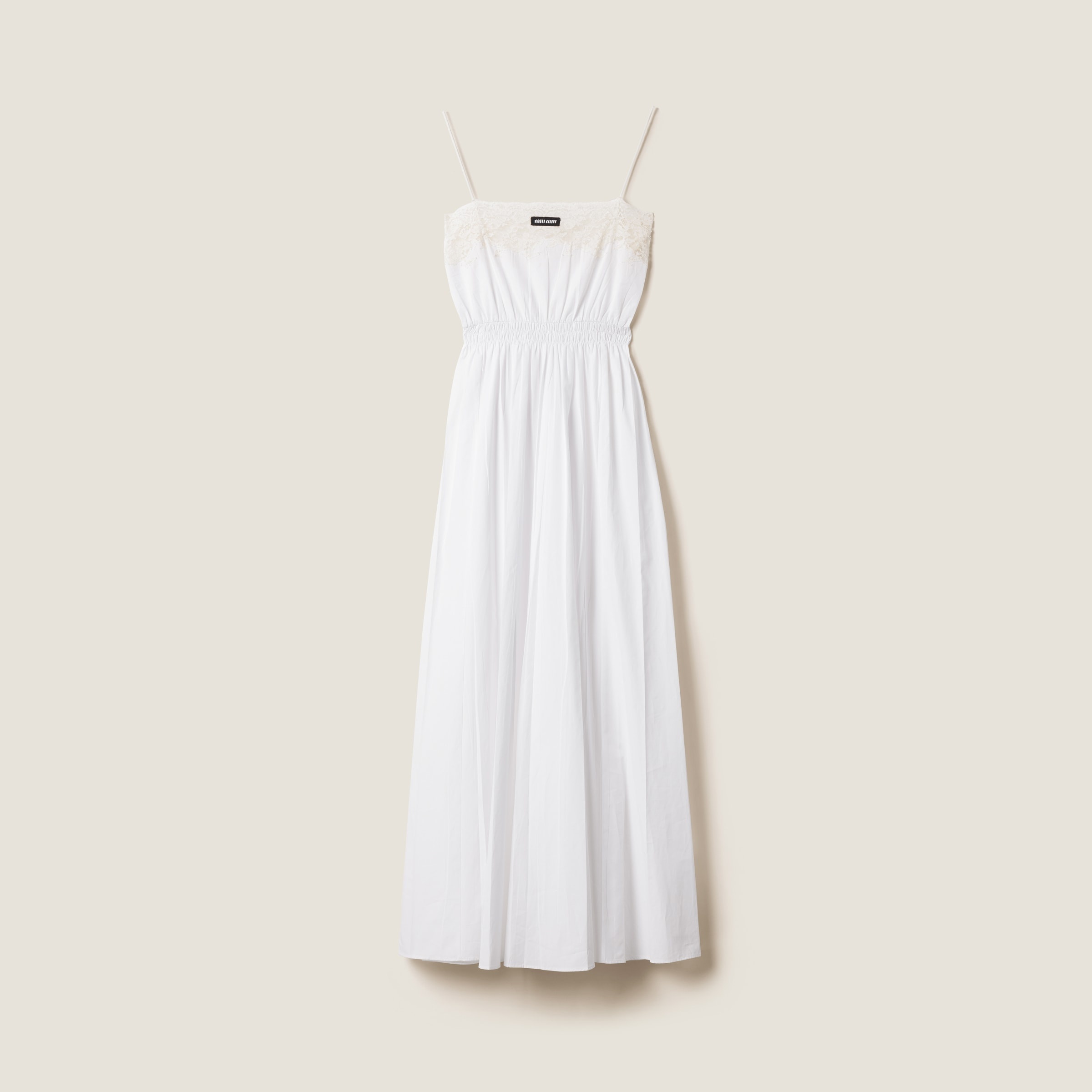 Poplin and lace midi-dress - 1