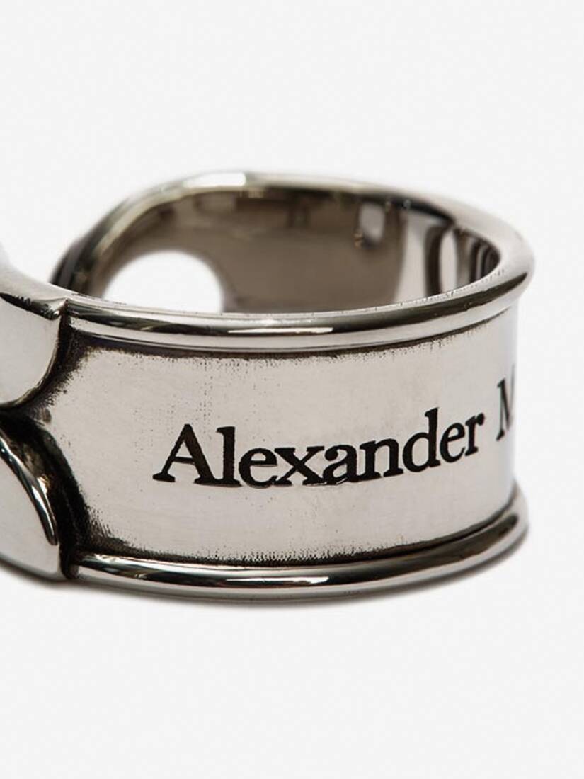Safety Pin Ring in Grey - 4