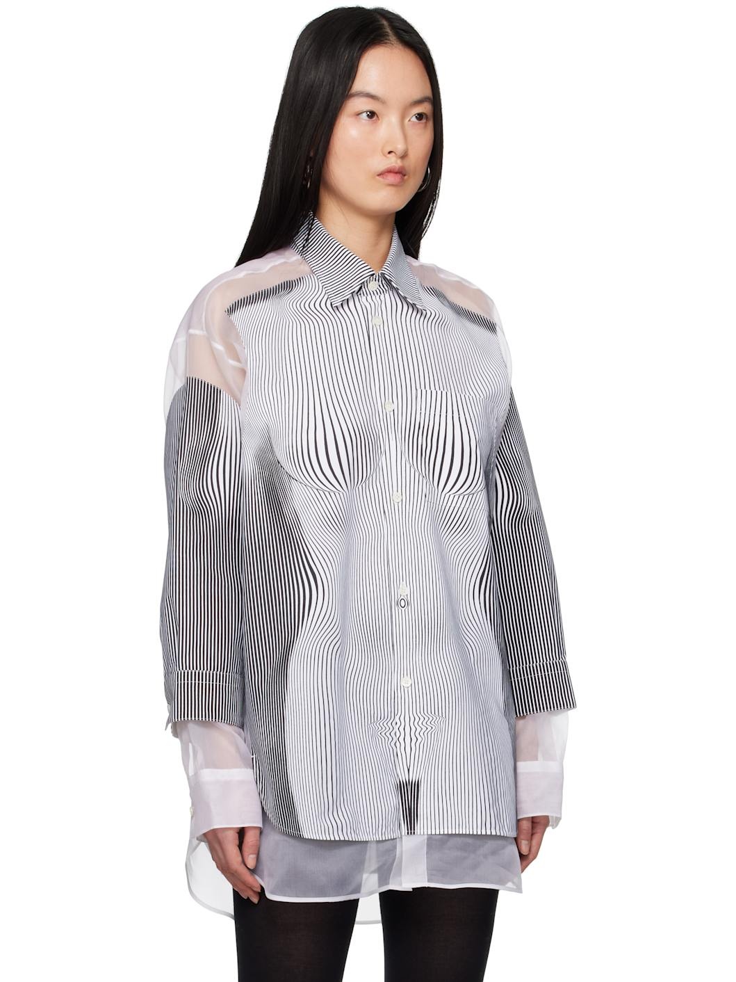 Black & White 'The Petit Grand Pinstripe Body Morphing' Shirt - 2