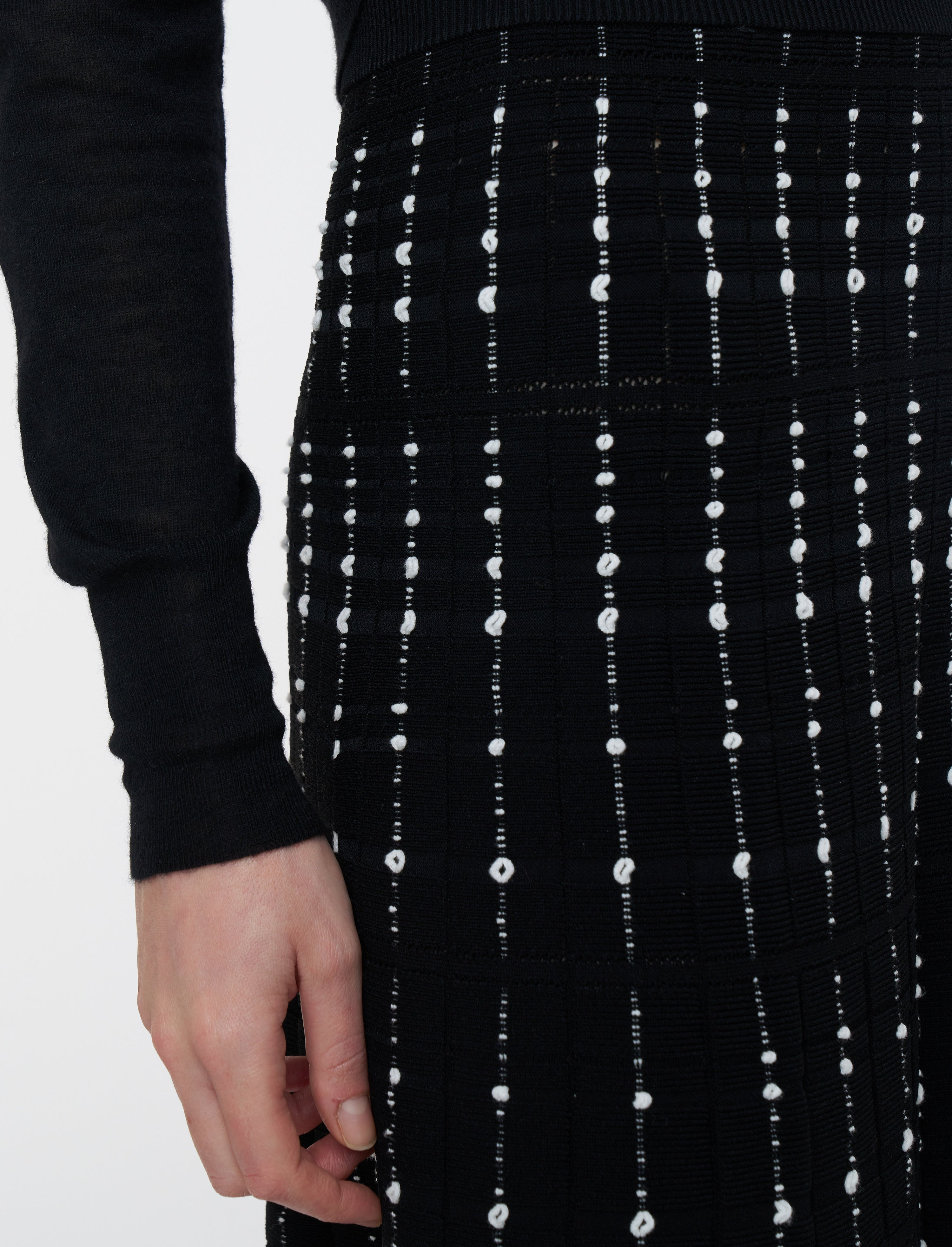 Fragmented Stripes Knee Length Skirt - 3