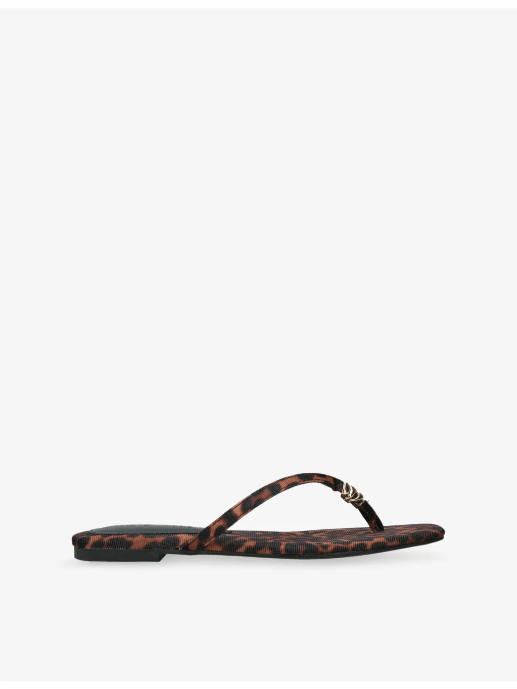 Maliyah Leopard Flat Leather Sandals - 1