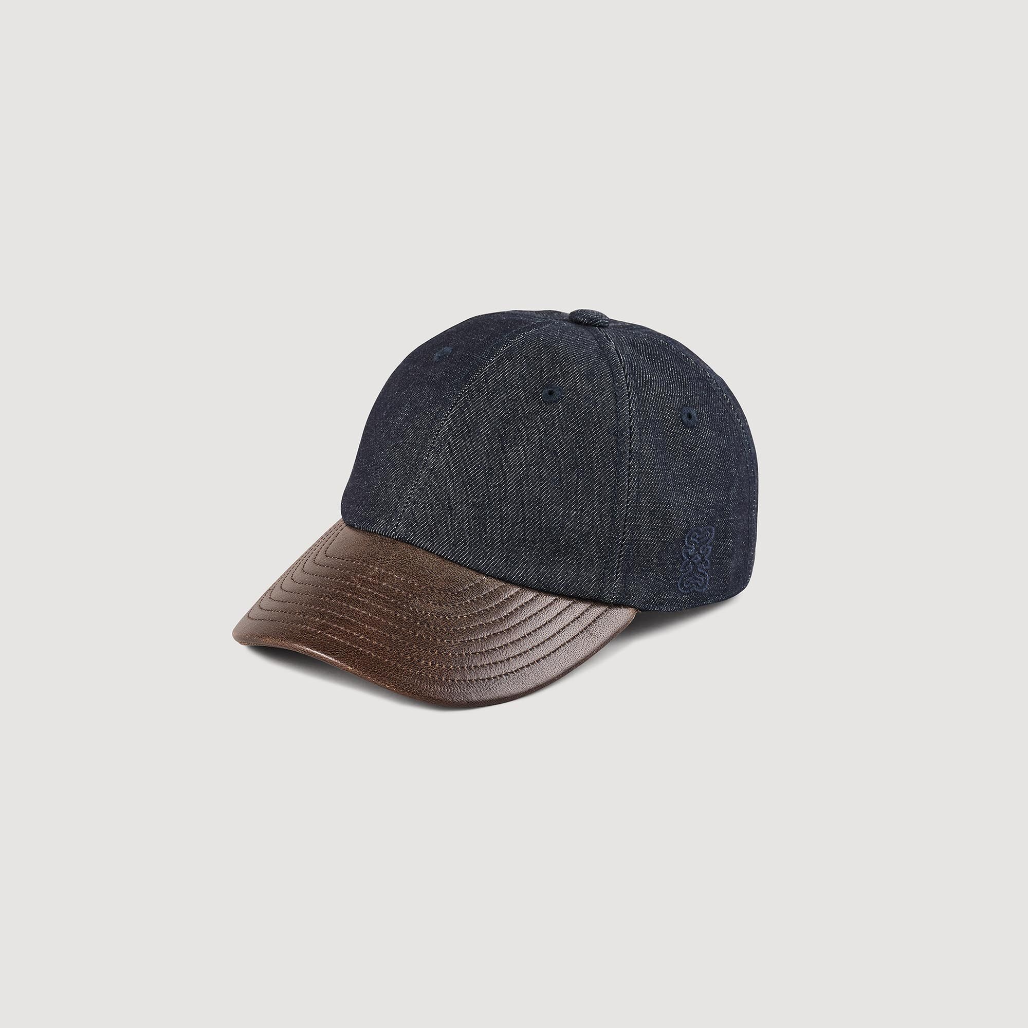 DENIM AND LEATHER CAP - 3