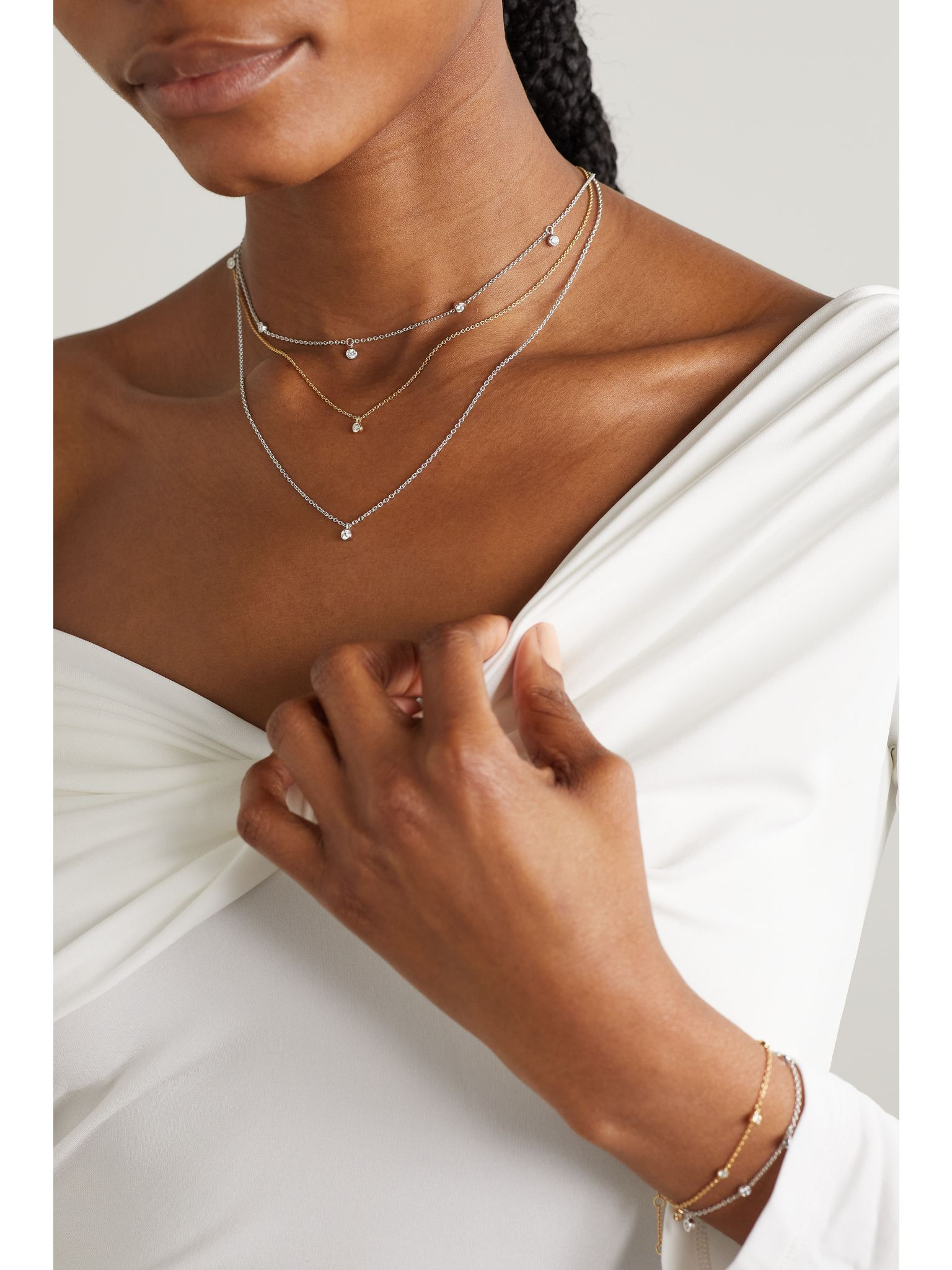 My First De Beers Clea 18-karat white gold diamond necklace Gold - 5