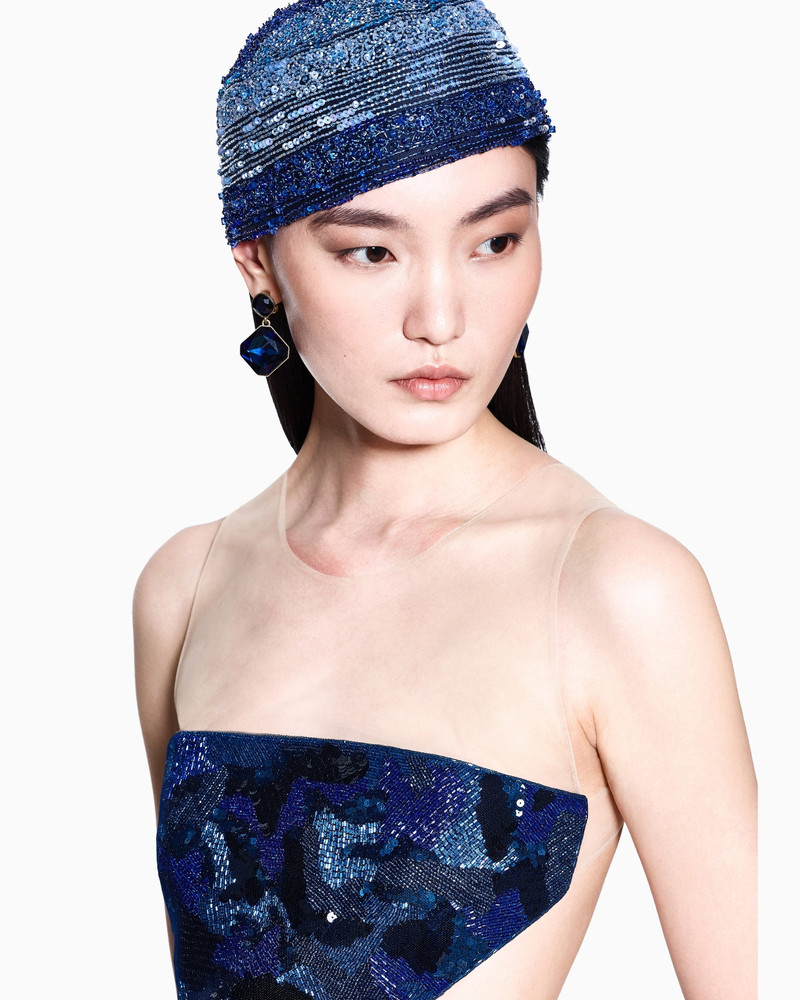 GIORGIO ARMANI LONG SILK DRESS WITH EMBROIDERY outlook