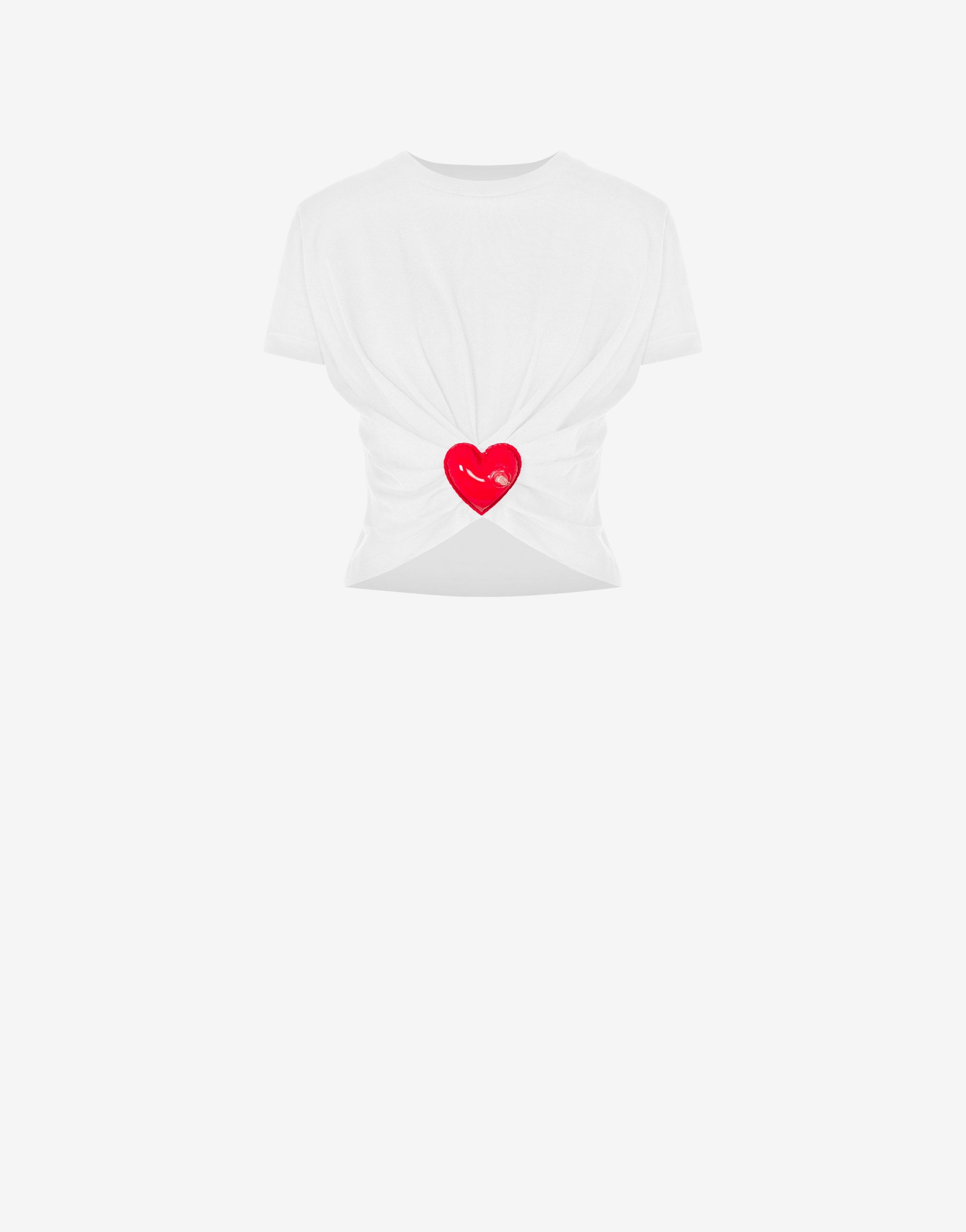 INFLATABLE HEART ORGANIC JERSEY CROPPED T-SHIRT - 1