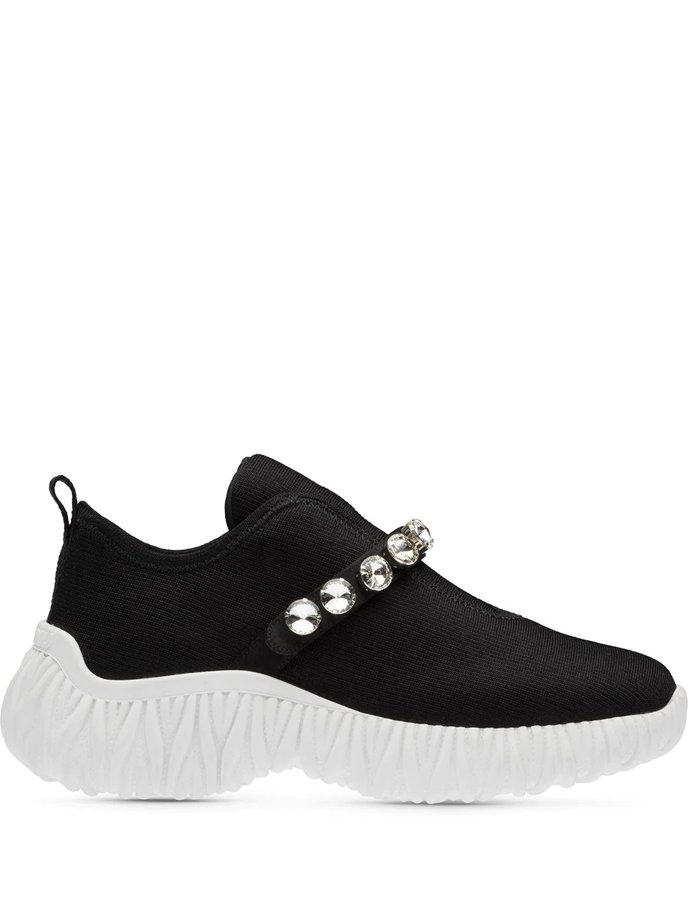 matelassé crystal-embellished sneakers - 1