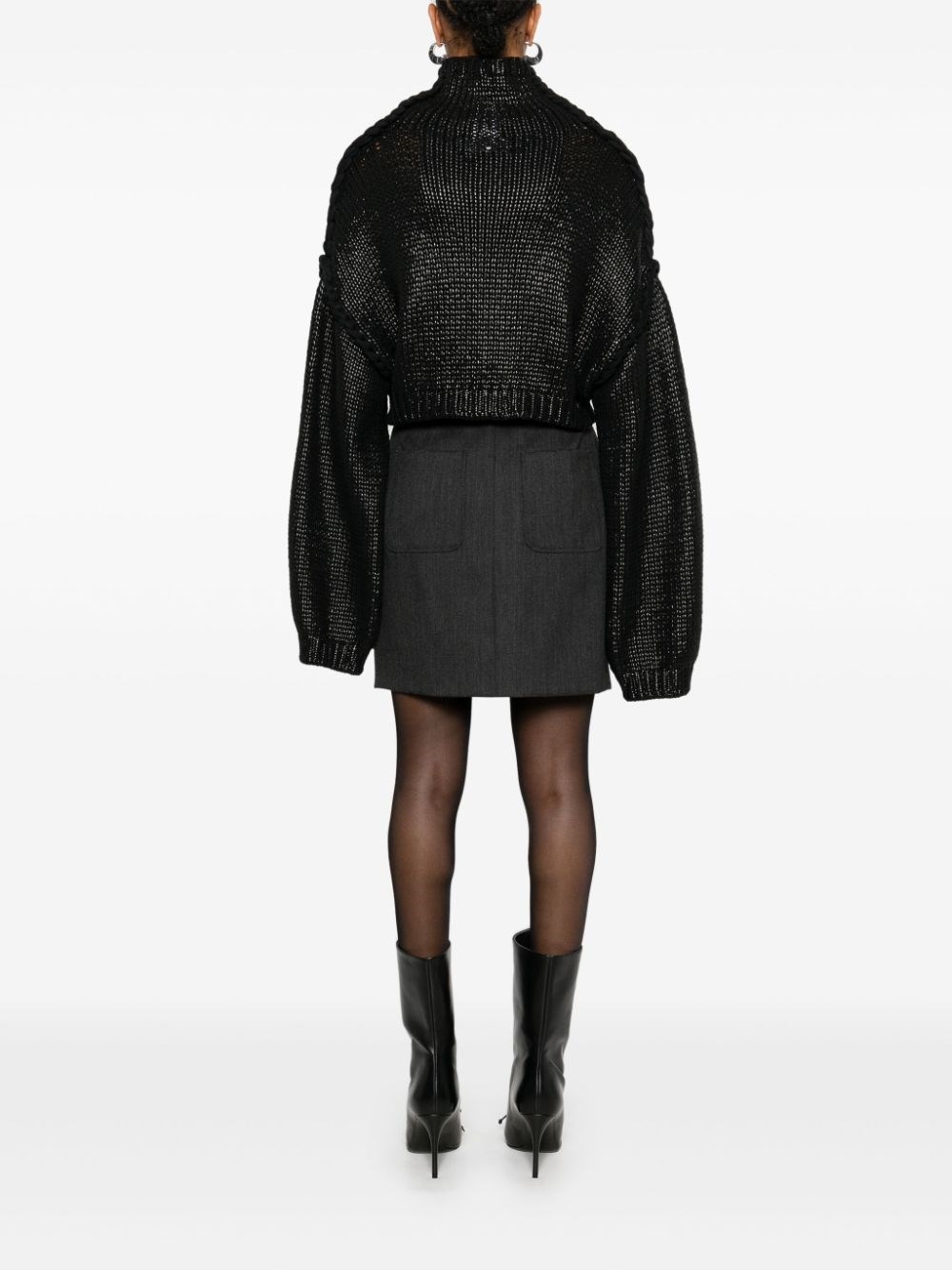 Cropped cotton sweater - 3